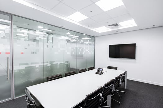 white and glass office partitions